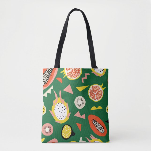 Seamless pattern with tropical fruits tote bag (Front)