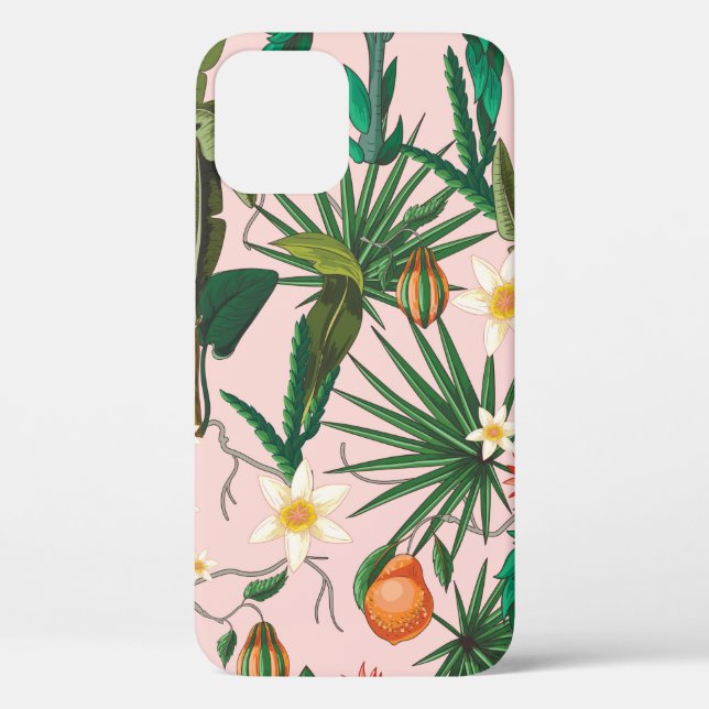 Seamless pattern with tropical leaf, flowers and f Case-Mate iPhone case (Back)