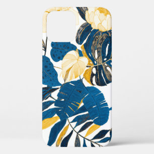 Seamless pattern with tropical leaves and flowers iPhone 12 case