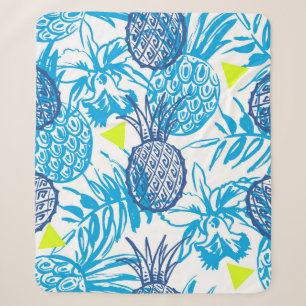 Seamless pattern with tropical motif sherpa blanket