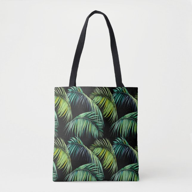 Seamless pattern with tropical palm leaves. Waterc Tote Bag (Front)