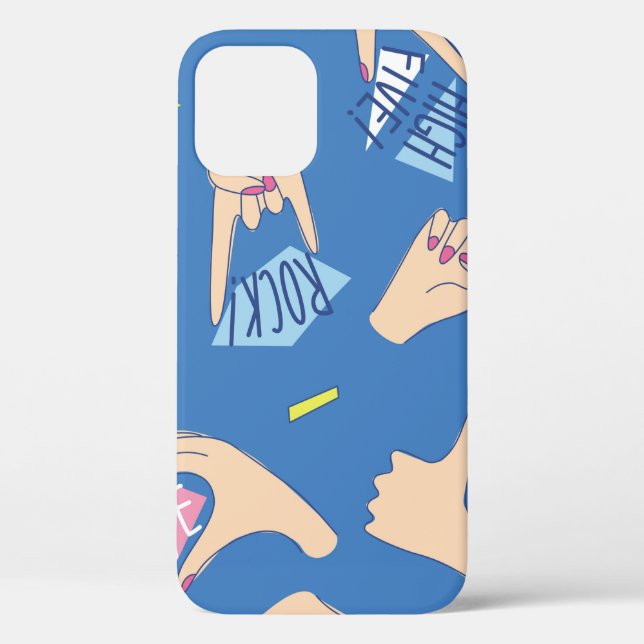 Seamless pattern with various hands gestures in br Case-Mate iPhone case (Back)