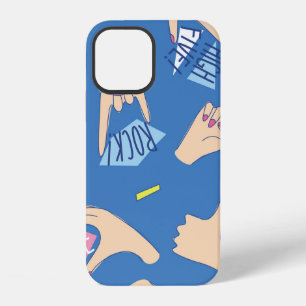 Seamless pattern with various hands gestures in br iPhone 12 case