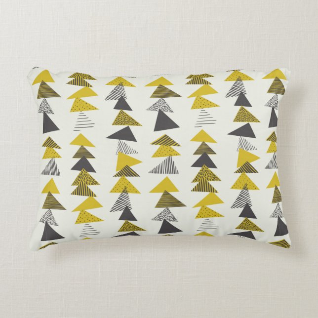 Seamless pattern with various triangles in retro s decorative cushion (Front)