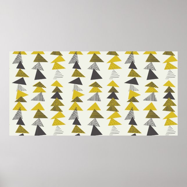 Seamless pattern with various triangles in retro s poster (Front)