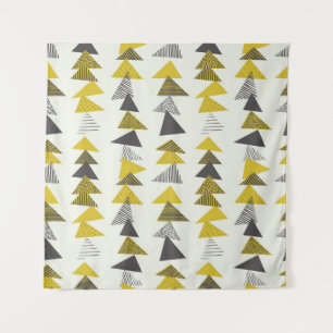 Seamless pattern with various triangles in retro s tapestry