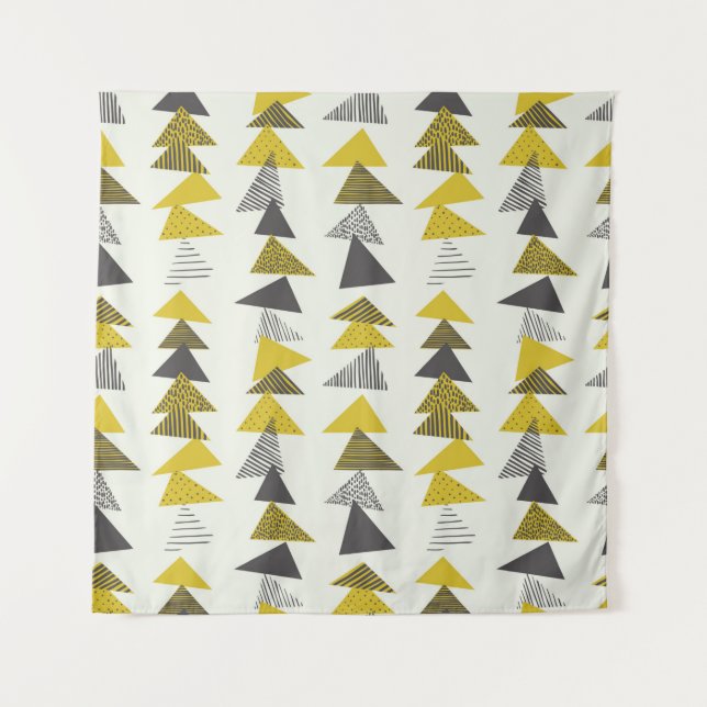 Seamless pattern with various triangles in retro s tapestry (Front)