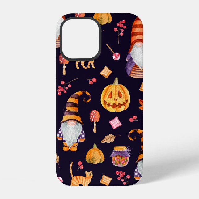 Seamless pattern with vintage Halloween elements.  iPhone Case (Back)