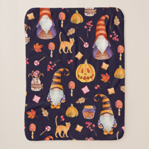 Seamless pattern with vintage Halloween elements. Sherpa Blanket