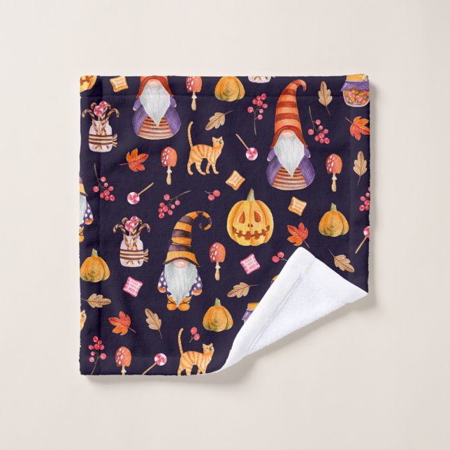 Seamless pattern with vintage Halloween elements.  Wash Cloth (Wash Cloth)