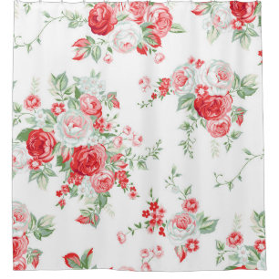 Seamless pattern with vintage roses, summer design shower curtain