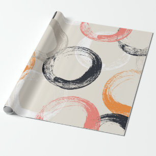 Seamless pattern with watercolor circles wrapping paper