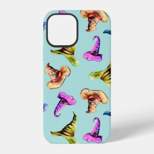 Seamless pattern with watercolor old hats,hand pai iPhone 12 case