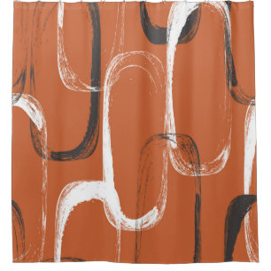Seamless pattern with watercolor orange  shower curtain