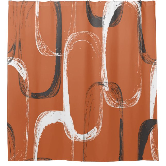 Seamless pattern with watercolor orange  shower curtain (Front)