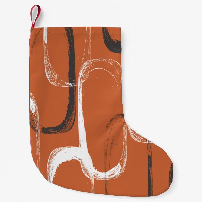 Seamless pattern with watercolor orange  small christmas stocking (Front)