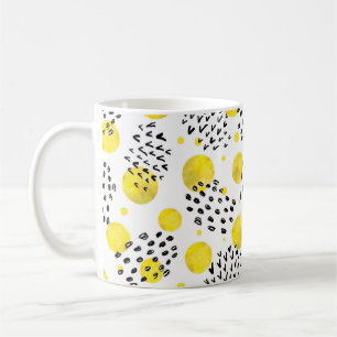 Seamless pattern with watercolor polka dots coffee mug