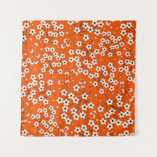 Seamless pattern with white small flowers tapestry