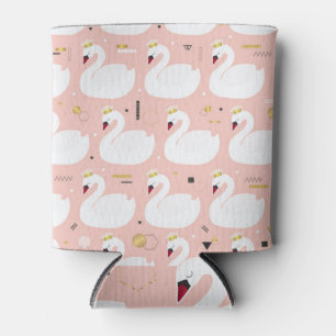 Seamless pattern with white swans. can cooler