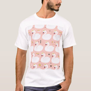 Seamless pattern with white swans. T-Shirt