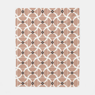 Seamless pattern with white wavy lines and black s fleece blanket