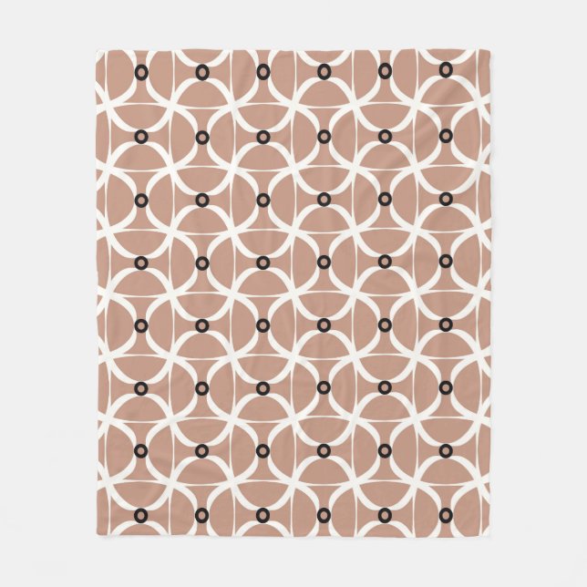 Seamless pattern with white wavy lines and black s fleece blanket (Front)