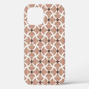 Seamless pattern with white wavy lines and black s iPhone 12 case
