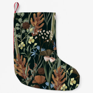Seamless pattern with wild and dried flowers. Autu Small Christmas Stocking