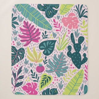 Seamless pattern with wild tropical rainforest. Tr Sherpa Blanket