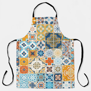Seamless pattern with with Portuguese tiles. illus Apron