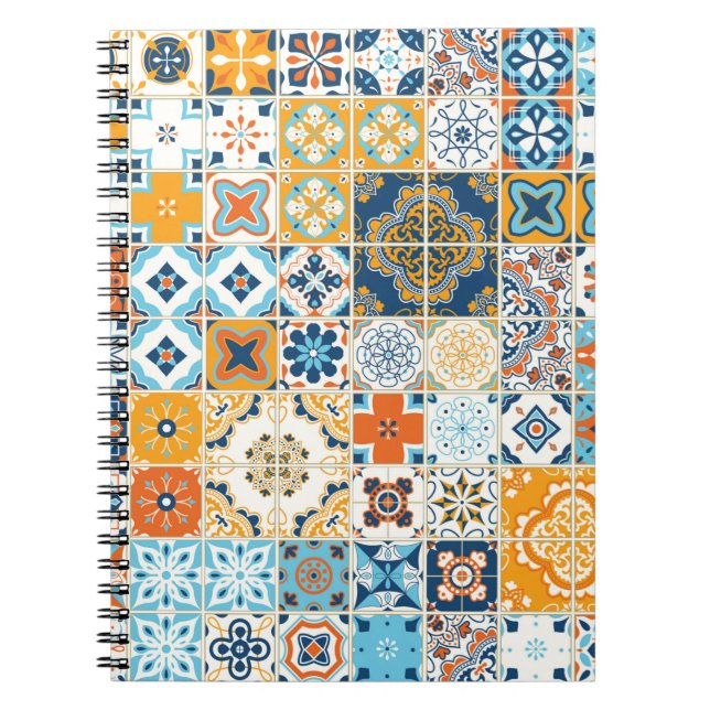Seamless pattern with with Portuguese tiles. illus Notebook (Front)