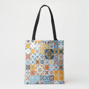 Seamless pattern with with Portuguese tiles. illus Tote Bag