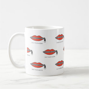 Seamless pattern with Woman's mouth with zipper cl Coffee Mug