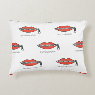 Seamless pattern with Woman's mouth with zipper cl Decorative Cushion