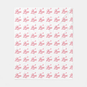 Seamless pattern with word love and hearts fleece blanket