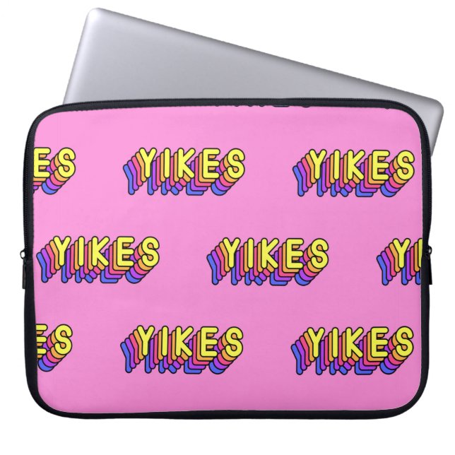 Seamless pattern with words “Yikes” isolated on pi Laptop Sleeve (Front)