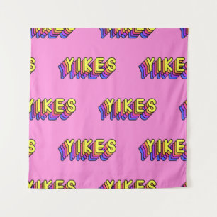 Seamless pattern with words “Yikes” isolated on pi Tapestry
