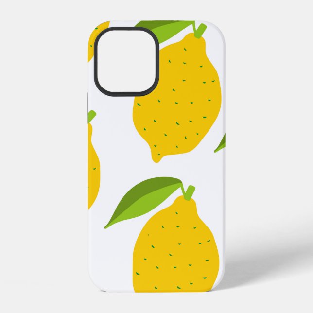 Seamless pattern with yellow fresh lemon iPhone case (Back)