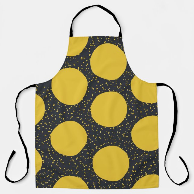 Seamless pattern with yellow polka dots apron (Front)