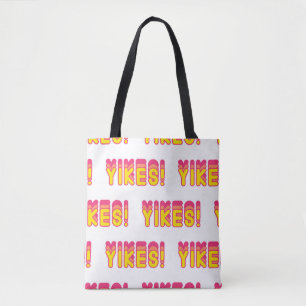 Seamless pattern with “Yikes!” words. Vintage Tote Bag