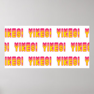 Seamless pattern with “Yikes!” words. Vintage wall Poster