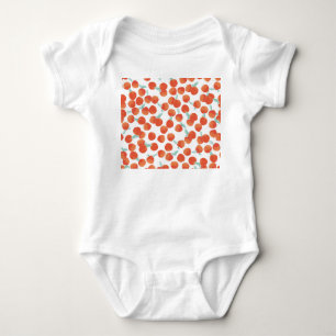 Seamless peach fruits, summer pattern. baby bodysuit