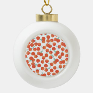 Seamless peach fruits, summer pattern. ceramic ball christmas ornament