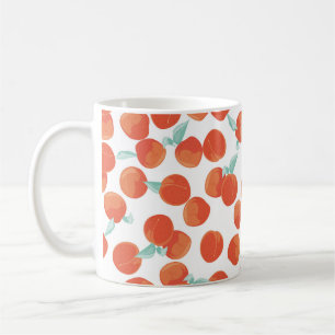 Seamless peach fruits, summer pattern. coffee mug