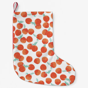 Seamless peach fruits, summer pattern. small christmas stocking