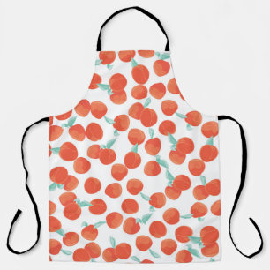 Seamless peach pattern with fruits background. Sum Apron