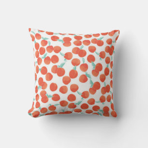 Seamless peach pattern with fruits background. Sum Cushion