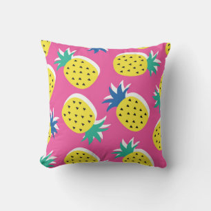 seamless pineapple fruit crazy colours pattern. C Cushion