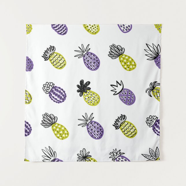 Seamless pineapple pattern tapestry (Front)