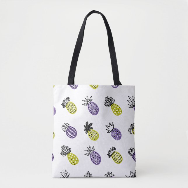 Seamless pineapple pattern tote bag (Front)